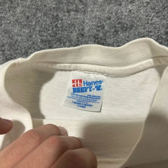 Hard Rock Cafe Chicago Vintage 90s Hanes Beefy-T Graphic Shirt White Size XL - Picture 5 of 7